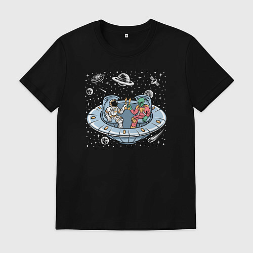 Мужская футболка Space party / Черный – фото 1