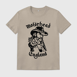 Футболка хлопковая мужская Motorhead - Лемми, цвет: миндальный