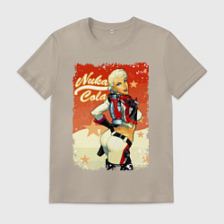 Футболка хлопковая мужская Fallout - nuka cola playbill, цвет: миндальный