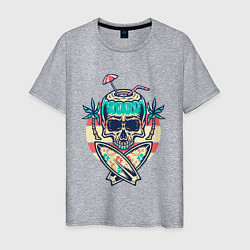 Футболка хлопковая мужская Skull summer, цвет: меланж