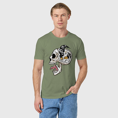 Мужская футболка Космический кемпинг в голове / Авокадо – фото 3