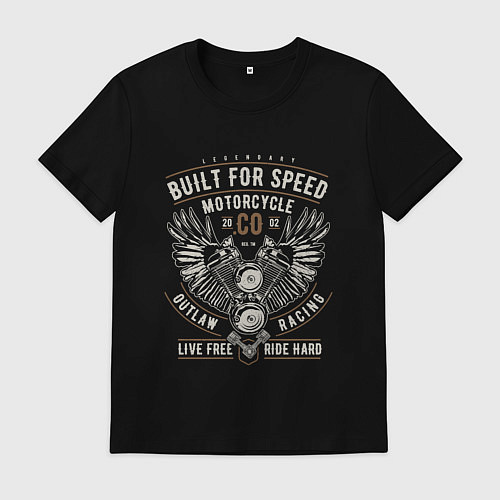 Мужская футболка Мотор / Черный – фото 1