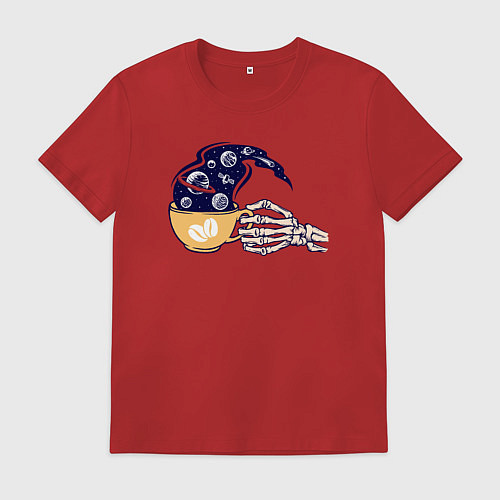 Мужская футболка Кофейный космос / Красный – фото 1