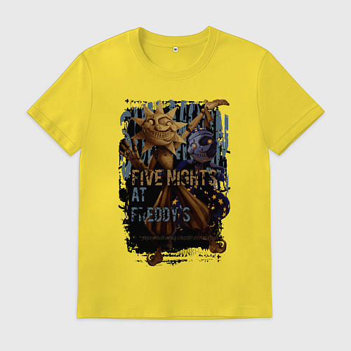 Мужская футболка Солнце и луна из аниматроников / Желтый – фото 1