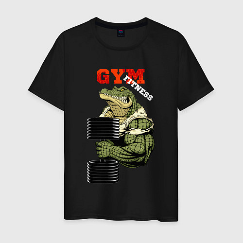 Мужская футболка GYM fitness - crocodile / Черный – фото 1