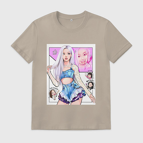 Мужская футболка Blackpink - Rose / Миндальный – фото 1