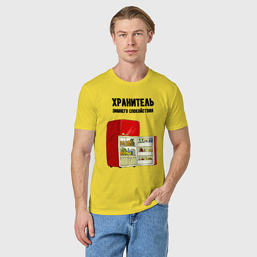Мужская футболка Хранитель зимнего спокойствия / Желтый – фото 3
