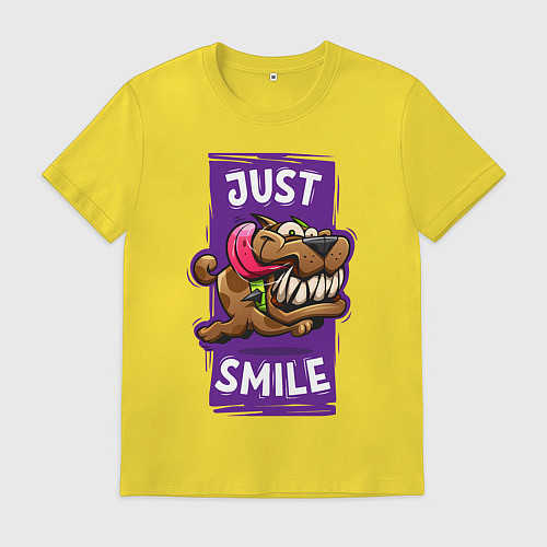 Мужская футболка Просто улыбнись / Желтый – фото 1