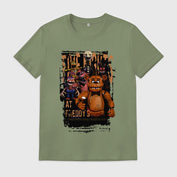 Футболка хлопковая мужская Аниматроники из Five Nights at Freddys, цвет: авокадо