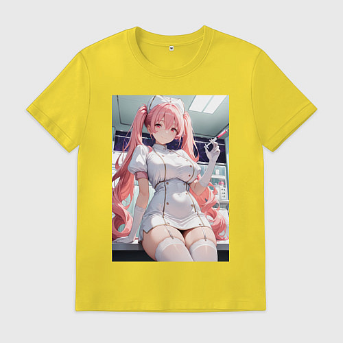 Мужская футболка Медсестричка сделает тебе укол любви / Желтый – фото 1