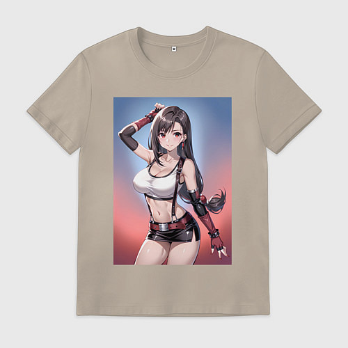 Мужская футболка Тифа Локхарт из Final Fantasy VII / Миндальный – фото 1