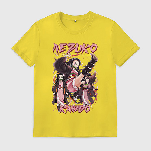 Мужская футболка Клинок рассекающий демонов Nezuko Kamado / Желтый – фото 1