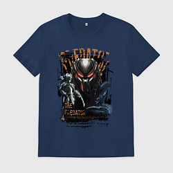 Футболка хлопковая мужская Хищник и чужой, цвет: тёмно-синий