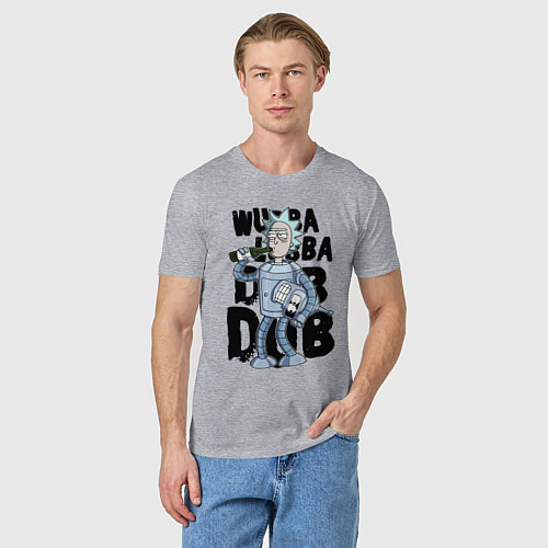 Мужская футболка Рик и Бендер / Меланж – фото 3