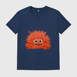 Футболка хлопковая мужская Fluffy monster orange, цвет: тёмно-синий
