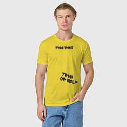 Футболка хлопковая мужская Free spirit, цвет: желтый — фото 2