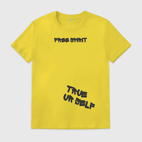 Мужская футболка Free spirit / Желтый – фото 1