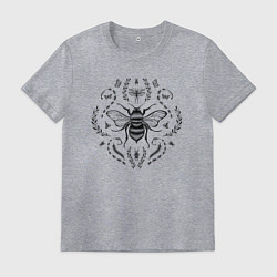 Футболка хлопковая мужская Пчела и жуки, цвет: меланж