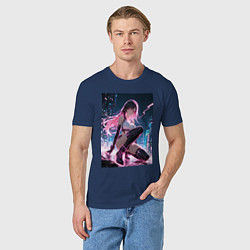 Футболка хлопковая мужская Тифа Локхарт из Final Fantasy VII в стиле киберпан, цвет: тёмно-синий — фото 2