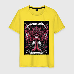 Футболка хлопковая мужская Metallica - royal arena Denmark, цвет: желтый