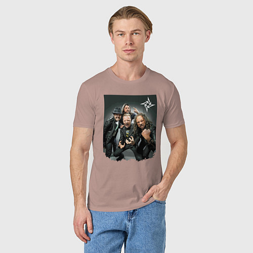 Мужская футболка Metallica cool dudes - thrash metal / Пыльно-розовый – фото 3