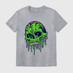 Футболка хлопковая мужская Green skull, цвет: меланж