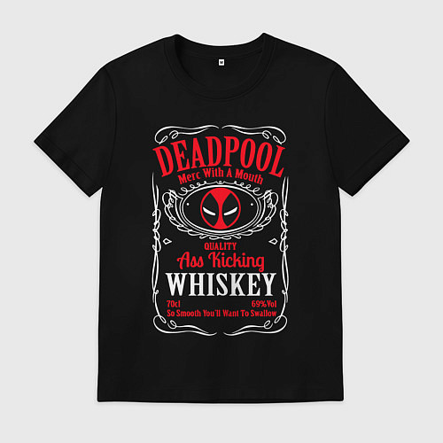 Мужская футболка Deadpool whiskey / Черный – фото 1