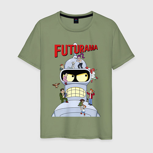 Мужская футболка Futurama all / Авокадо – фото 1