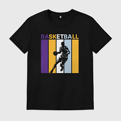 Футболка хлопковая мужская Play basketball, цвет: черный