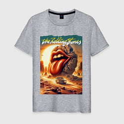 Футболка хлопковая мужская Rolling Stones - stylization of the logo, цвет: меланж