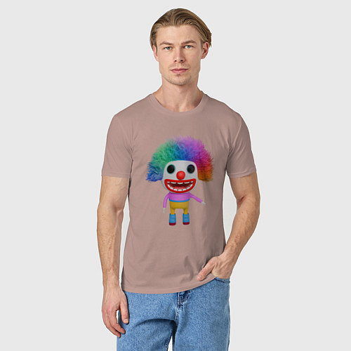 Мужская футболка Cartoon clown colorful / Пыльно-розовый – фото 3