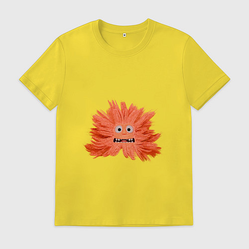 Мужская футболка Рыжий пушистый монстрик / Желтый – фото 1