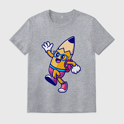 Футболка хлопковая мужская Карандаш ученик, цвет: меланж