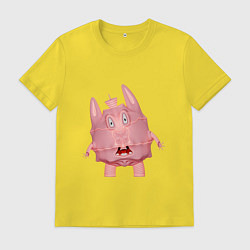 Футболка хлопковая мужская Cartoon monster pink, цвет: желтый