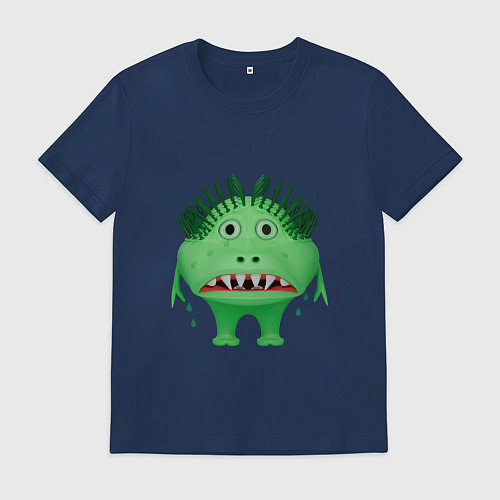Мужская футболка Рыдающий зеленый монстр / Тёмно-синий – фото 1