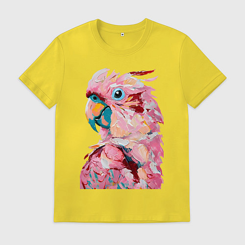 Мужская футболка Розовый попугай / Желтый – фото 1