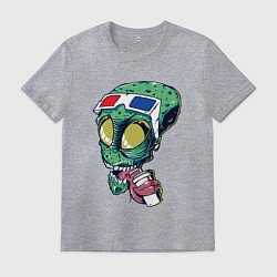 Футболка хлопковая мужская Пришелец в кино, цвет: меланж