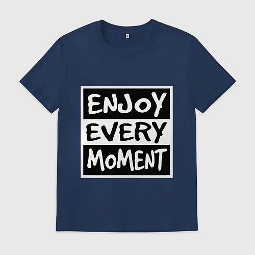 Мужская футболка Наслаждаться каждым моментом / Тёмно-синий – фото 1