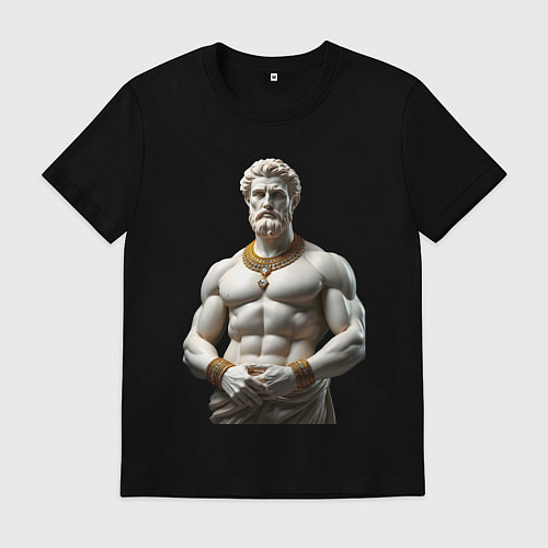 Мужская футболка Античный герой с цепочкой / Черный – фото 1