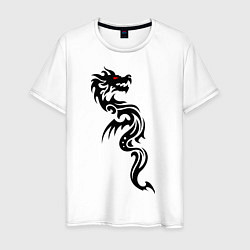 Футболка хлопковая мужская Величественный дракон, цвет: белый
