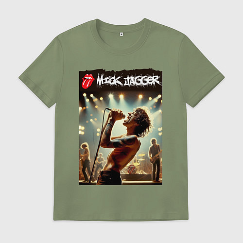 Мужская футболка Мик Джагер - Роллинг Стоунз / Авокадо – фото 1