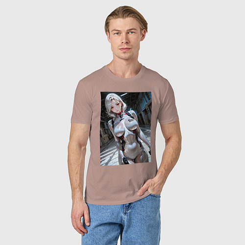 Мужская футболка Девушка-наемница / Пыльно-розовый – фото 3