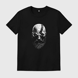 Футболка хлопковая мужская Кратос черно-белый, цвет: черный