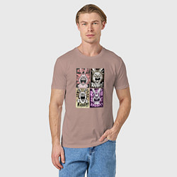 Футболка хлопковая мужская Angry rabbit, цвет: пыльно-розовый — фото 2