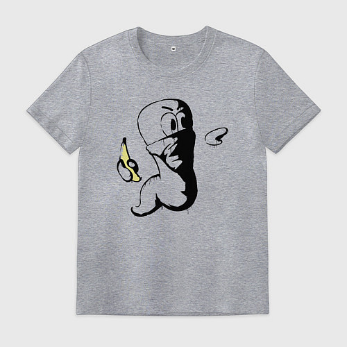 Мужская футболка Червяк с бананом / Меланж – фото 1