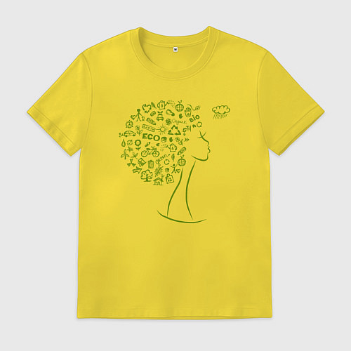 Мужская футболка Эко девчонка / Желтый – фото 1