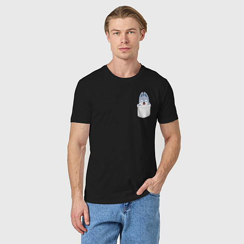 Мужская футболка Wolf Chan in pocket / Черный – фото 3