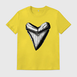 Футболка хлопковая мужская Зуб мегалодона, цвет: желтый
