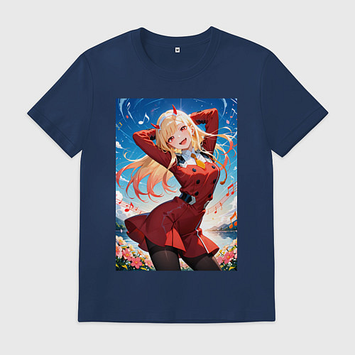Мужская футболка Марин Китагава косплей 002 Darling in the Franxx / Тёмно-синий – фото 1