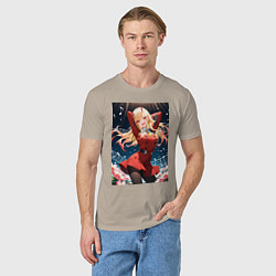 Футболка хлопковая мужская Марин Китагава косплей 002 Darling in the Franxx, цвет: миндальный — фото 2